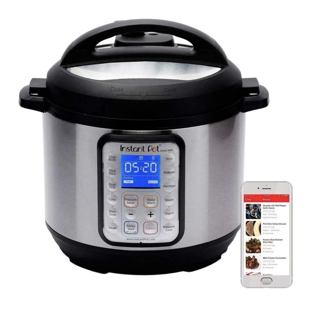 instant pot with smart Wi-Fi 6 Quart Electric Pressure Silver Open Box